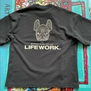 LIFE WORK black T-shirts